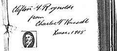 Photograph of Handwriting Sample from Charles T. Russell
